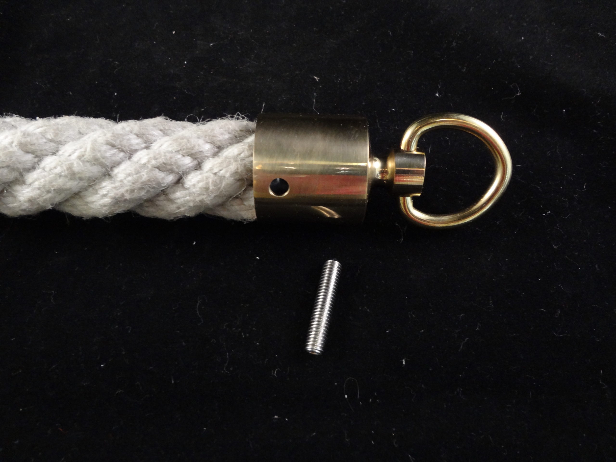 Endkappe mit Ring für Seile Taue Messing verchromt 30mm 2 Stück 